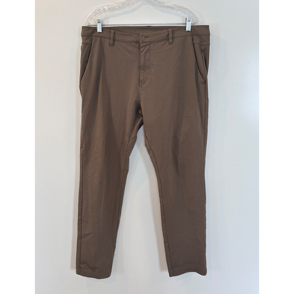 BYLT Premium Basics Everyday‎ Pant 2.0 Slim Fit Brown Mens Chino Size 38X30